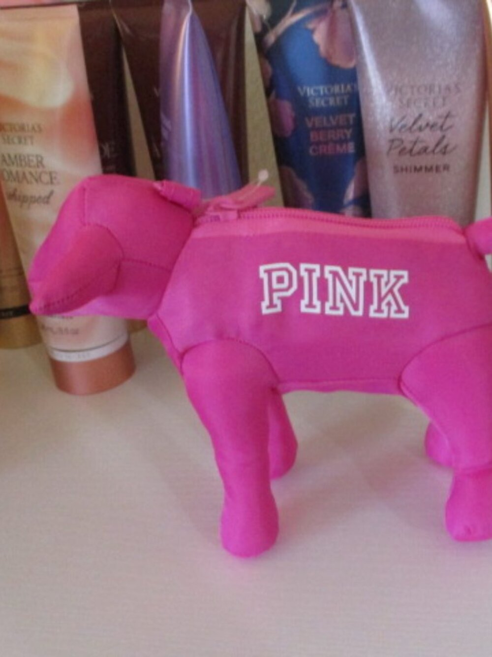 VS PINK GOSSIP DOG PRINT PACKABLE TOTE BAG NWT